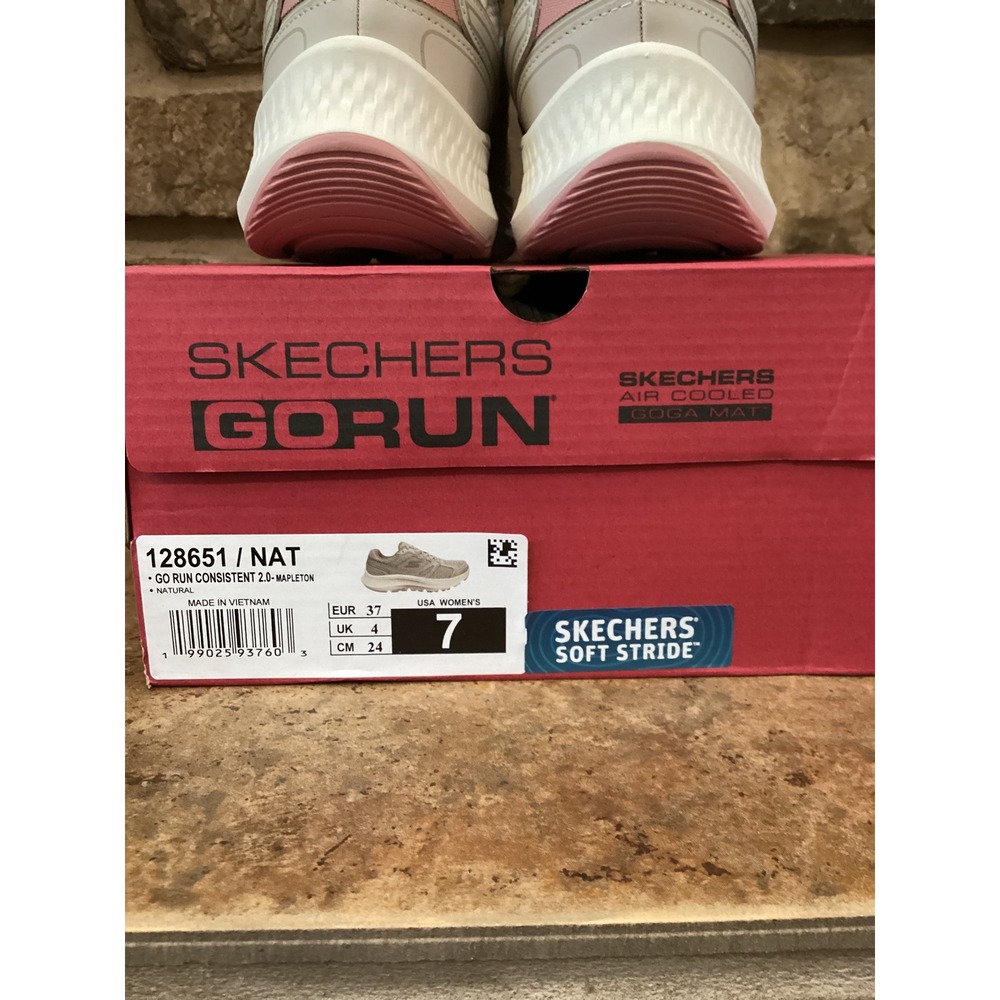 Skechers Go Run Consistent 2.0 Mapleton Natural Pink Womens 7 128651/NAT New - Picture 8 of 8